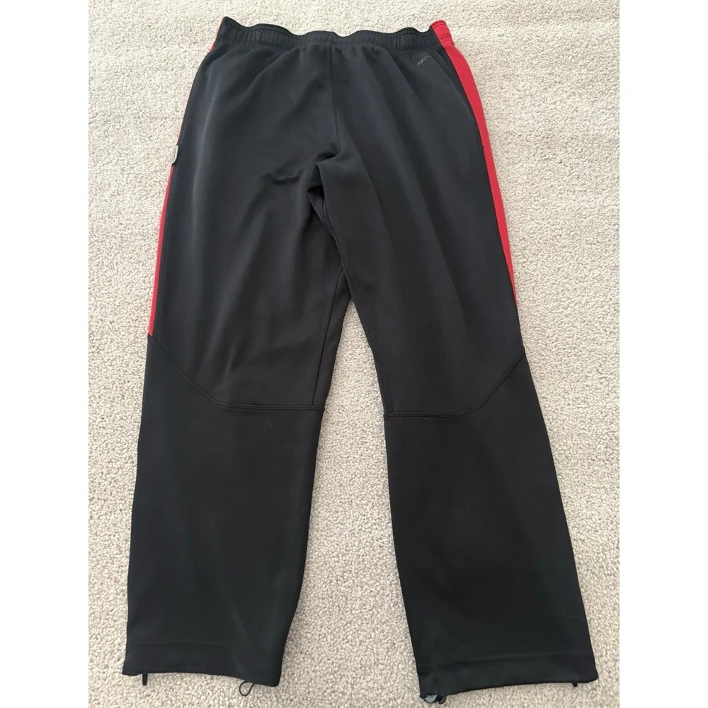 Nike Ohio State Buckeyes Mens M Dri-Fit Track Pants Black Red Stripe Ankle Zip
